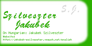 szilveszter jakubek business card